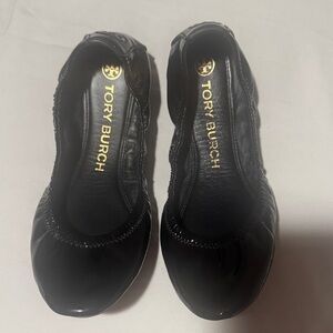 Tory Burch Black Patent Leather Flats